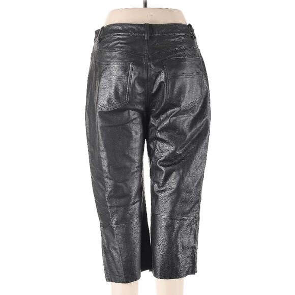 Vintage Express Bleus Super High Waisted Cropped Leather Pants 13/14 - Picture 4 of 6
